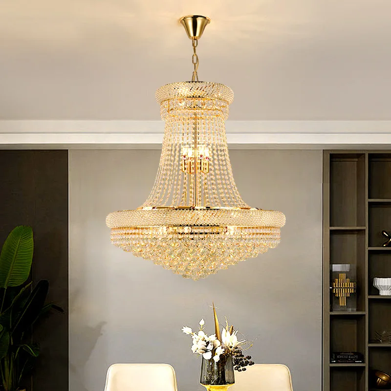 Empire luxury Gold Crystal Chandelier for Foyer kitchen island light Modern Staircase Ceiling light hanging Lamp cristal lustre