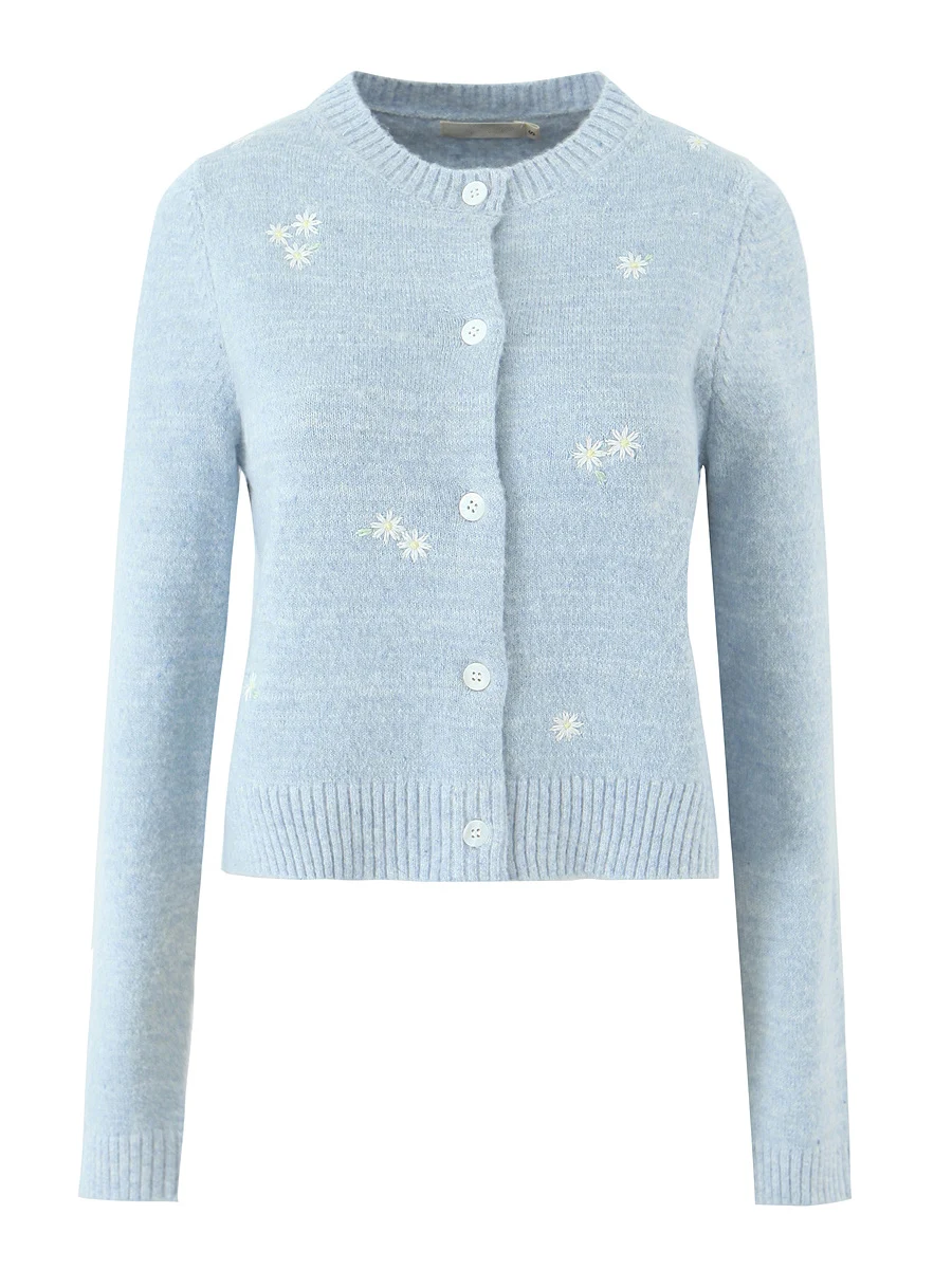 TWOTWINSTYLE المرقعة يزين سترة قصيرة للنساء س الرقبة طويلة الأكمام التخسيس تقسم أزرار سترة الإناث الخريف جديد #4