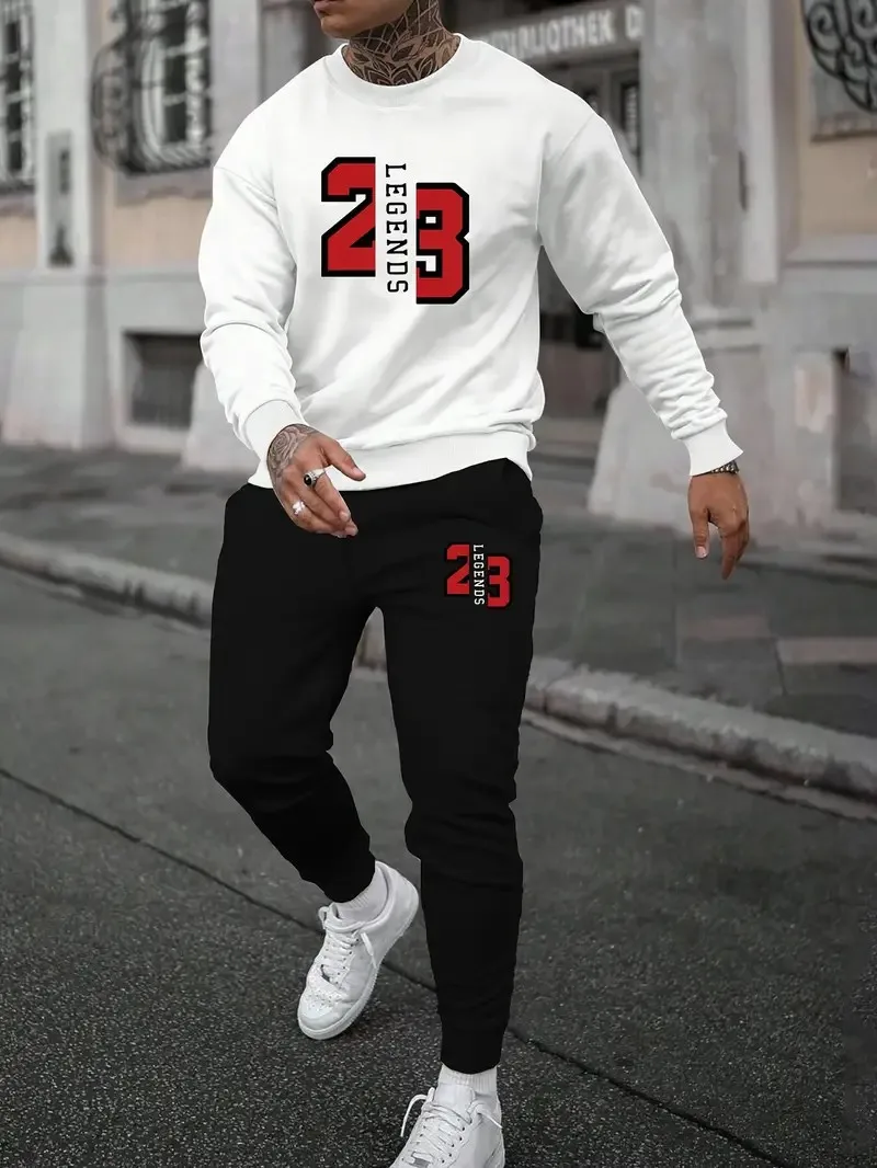 

Новинка весны и осени 2025 года. Мужская толстовка с круглым вырезом и повседневным и удобным 3D-цифровым принтом для улицы.