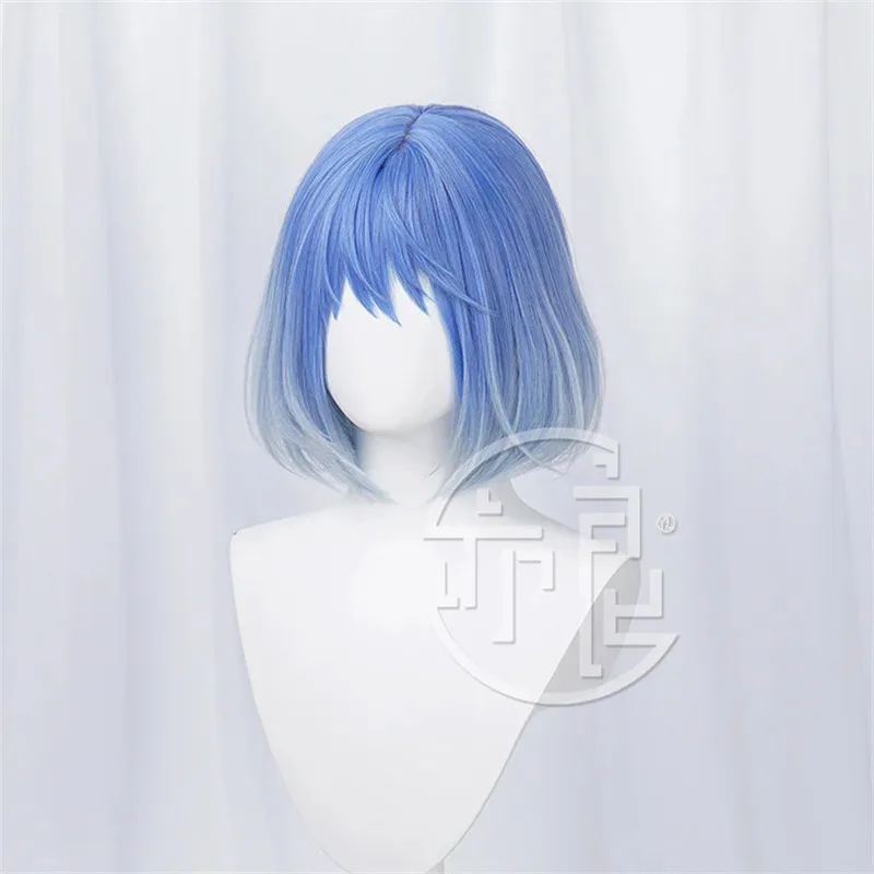 CyPresale لعبة LOL Irelia شعر مستعار تأثيري 35 سنتيمتر التدرج الأزرق اللون المرأة تأثيري الباروكات مقاومة للحرارة الشعر الاصطناعية #1