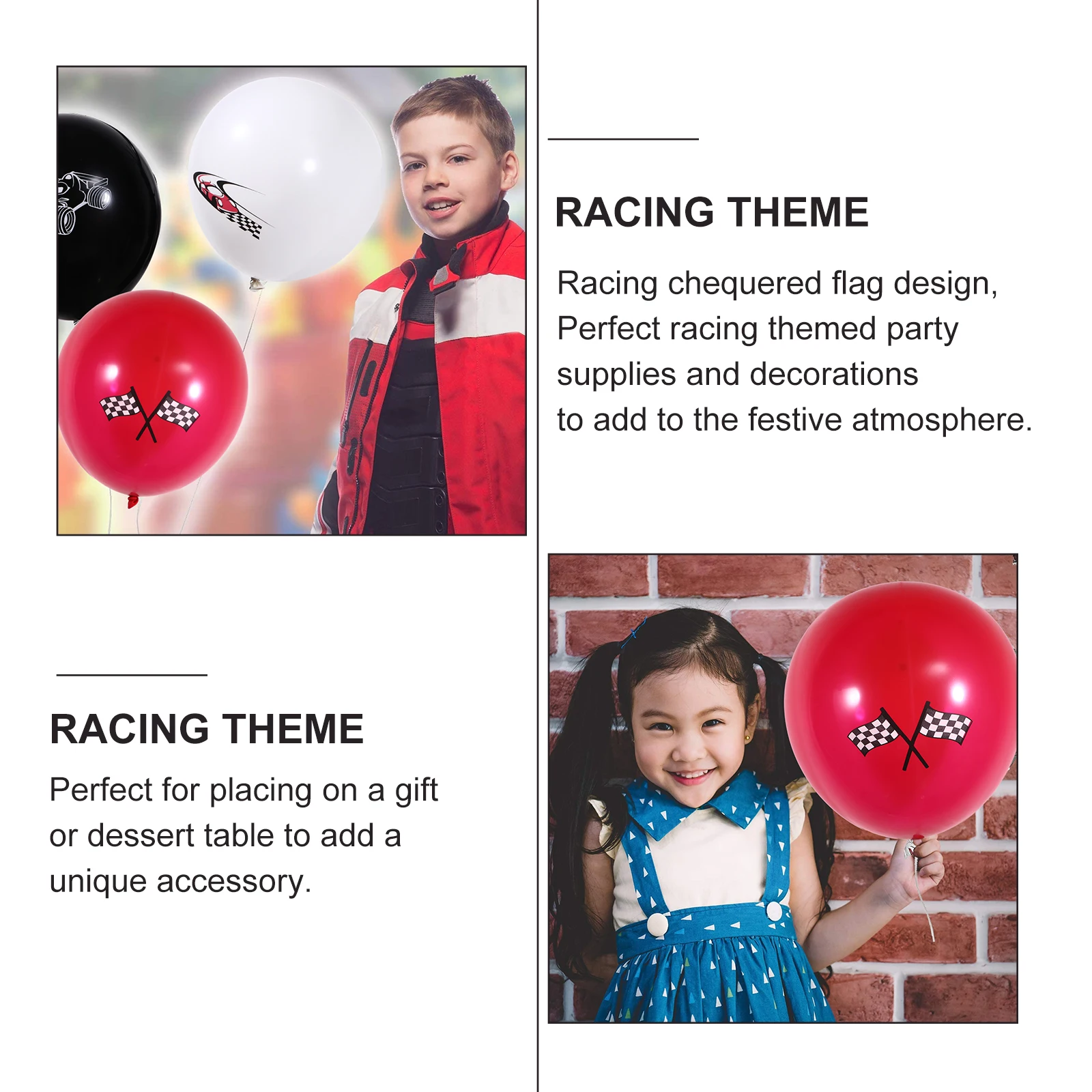 

24 Pcs Birthday Racing Balloon Set Suits Party Decoration Boy Kit Emulsion Baby Pink Supplies