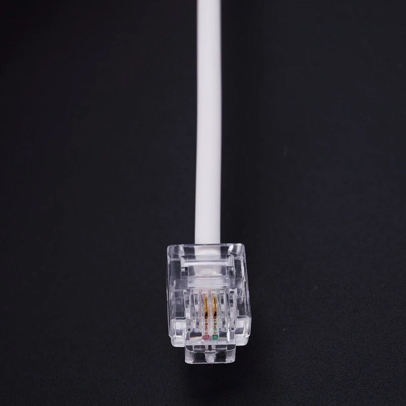 N15R-4Pcs 10M RJ11 Cabo de extensão de conector de telefone branco