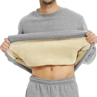2026 Autumn Winter Fleece Lined Men's Warm Top Korean Long Sleeved Base Shirt Plush Casual Warm Underwear T-shirt 4