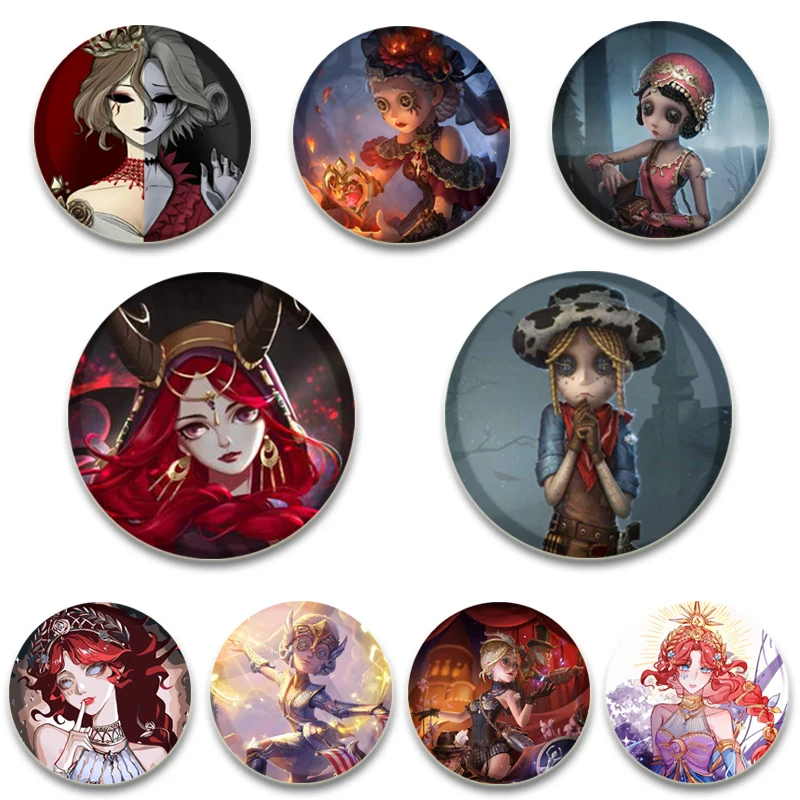 

32/44/58mm Anime Cartoon Character IdentityV Brooches Cosplay Badge for Collar Backpack Hat Decoration Handmade Enamel Pins