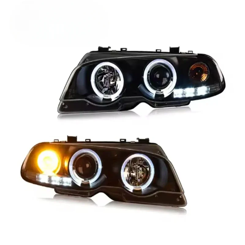 LED Car Parts Halogen Headlights For BMW 3 E46 2000-2007 Daytime Running Head Lighting Turn Signals Enhanced Visibility