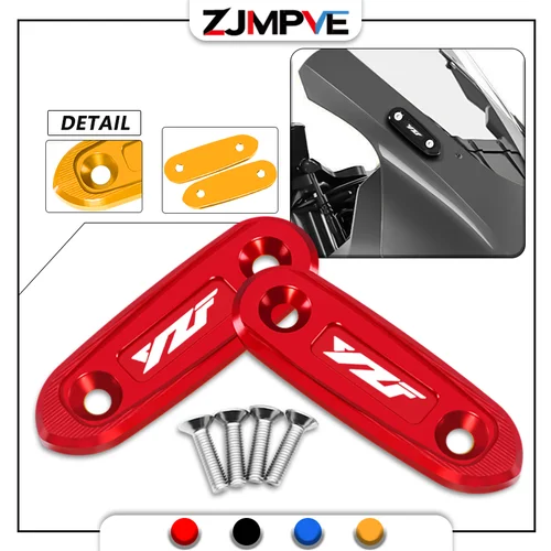 Nueva cubierta de agujero de espejo retrovisor para YZFR3 YZFR15 V3 yzfr3 yzfr15 tapa eliminadora de espejo impulsado por parabrisas de motocicleta YZF R3 R15
