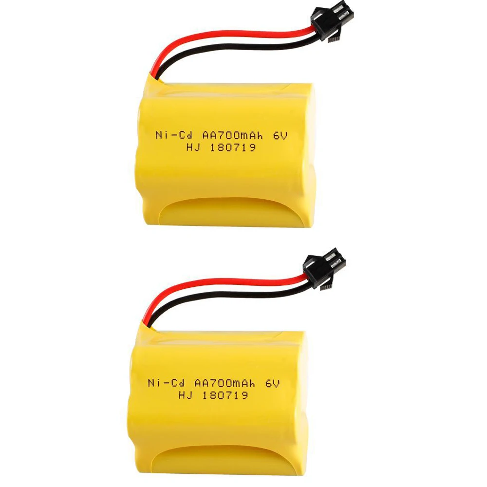 2PCS 6V 700mah NiCD Battery For Rc toys Cars Boats Guns Tanks Robots AA 6v NI-CD Battery PACK For rc boats toy accessory