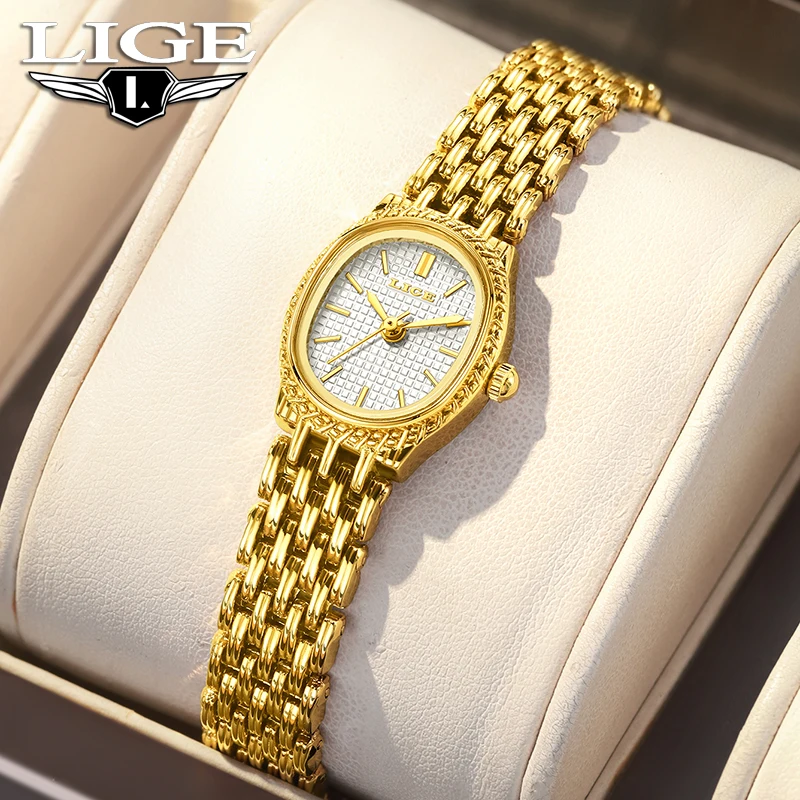 

2026 LIGE Элитные женские часы: модные, элегантные, кварцевые, водонепроницаемые (30 м), стальные, золотые, подарок для женщин, Reloj Mujer