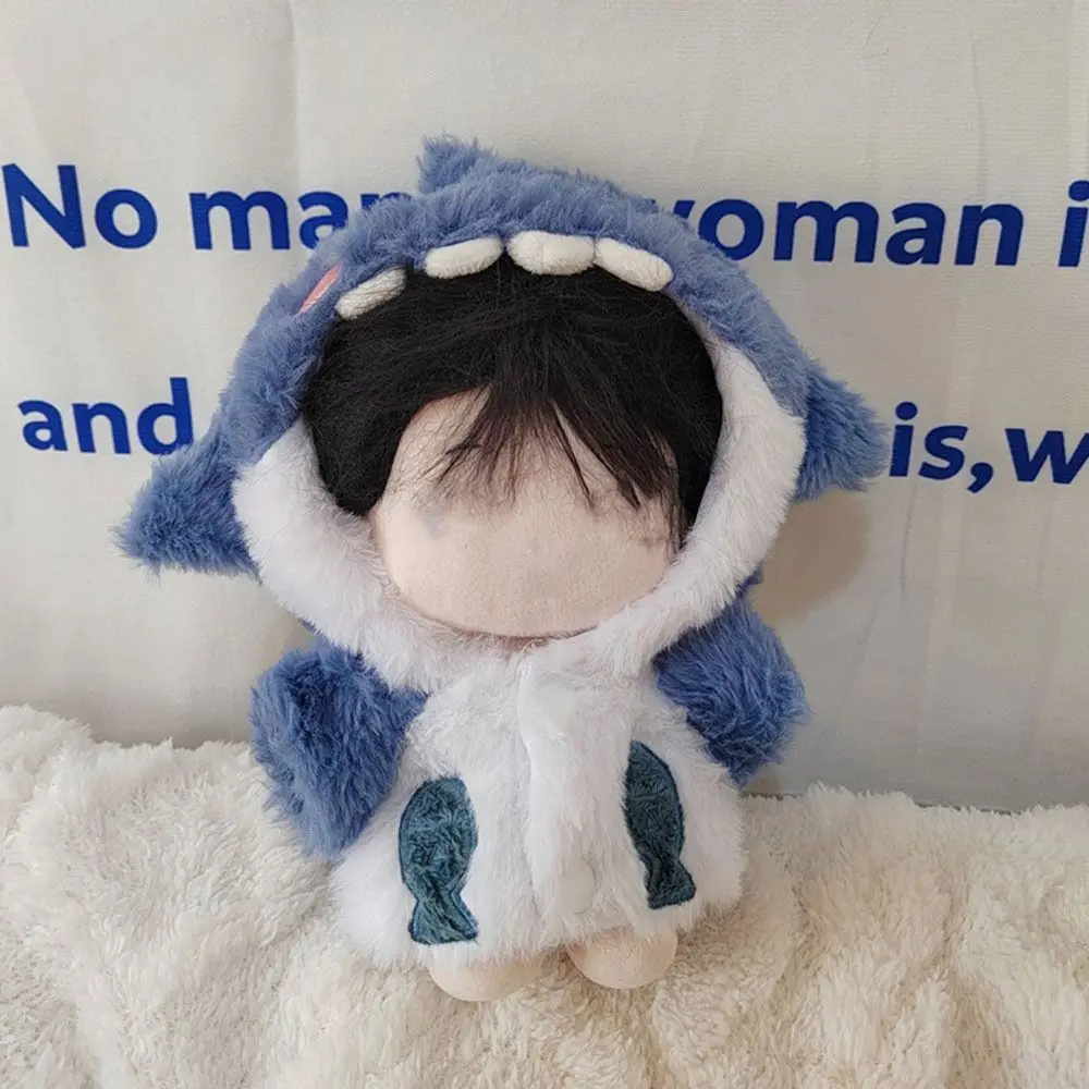 20cm Doll Clothes Shark Hoodies Cartoon Animal Coat Cotton Stuffed Dolls Lovely Outfit Changing Dressing Game Playing House Gift