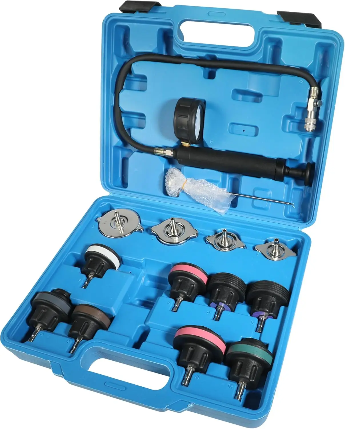 

Radiator Pressure Tester Kit, Coolant Leak Detection Tool for Car, Motorcycle, Truck