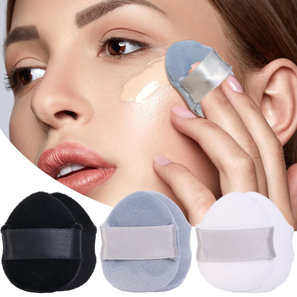 Finger Air Cushion Puff with Box Crystal Velvet Wet and Dry Use Professional Cosmetic Cushion Puff Set Concealer Foundation Tool