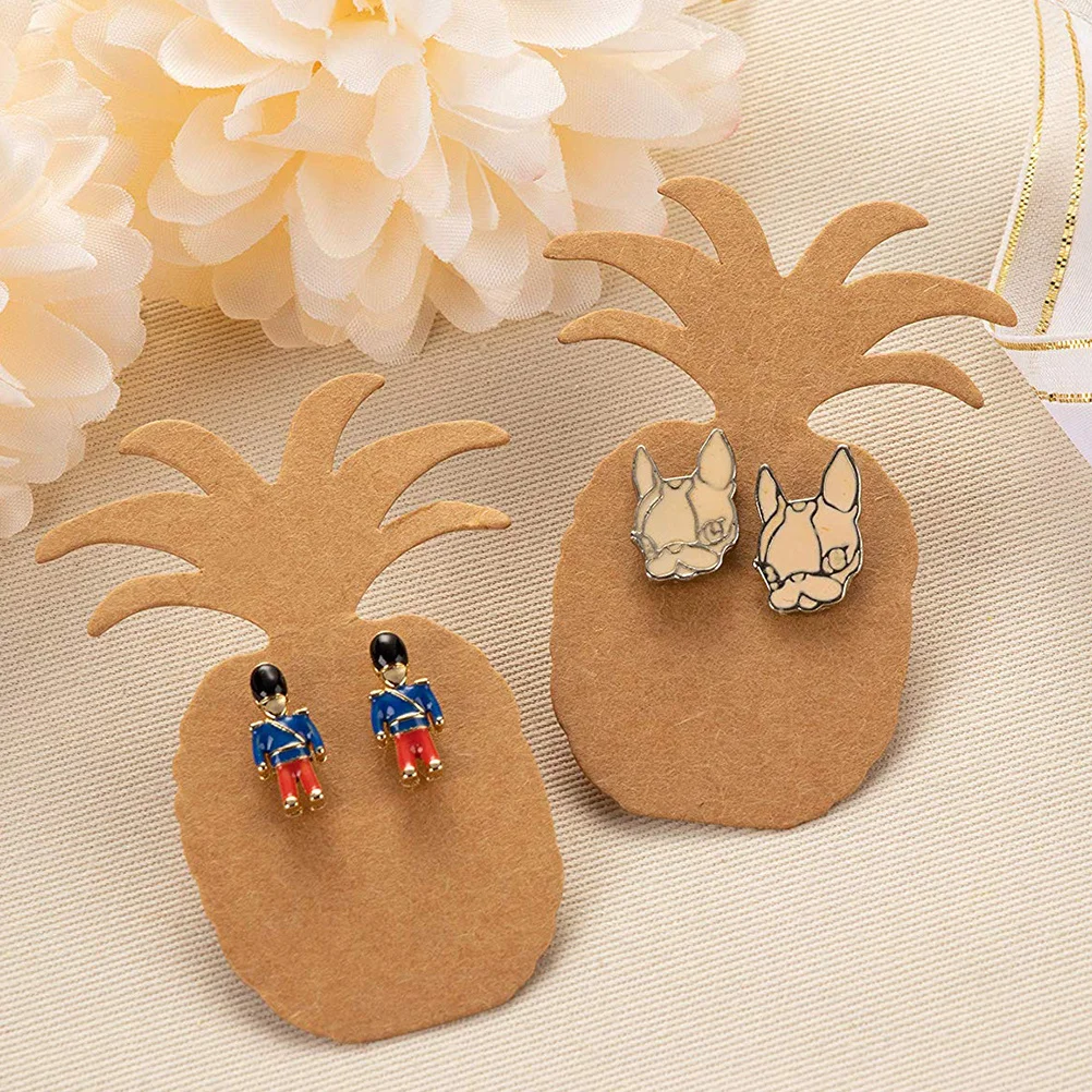 100 قطعة كرافت ورقة القرط العلامات الأناناس شكل فارغة مجوهرات عرض بطاقات أصحاب ل أقراط ترصيع تنظيم الأسعار