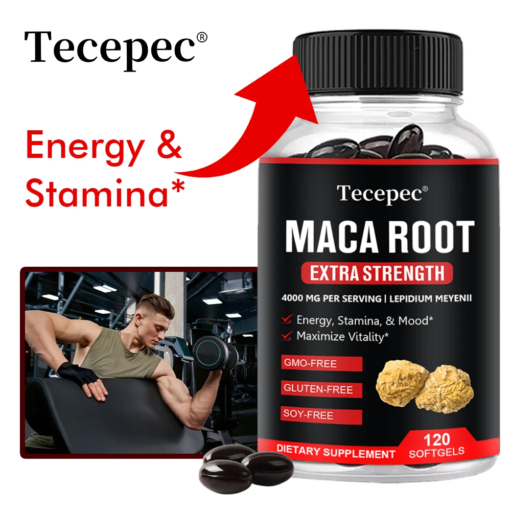 Maca Root Capsules - For Bone Health, Energy, Endurance, Mood Improvement, Non-GMO and Gluten-Free, Suitable for Men and Women