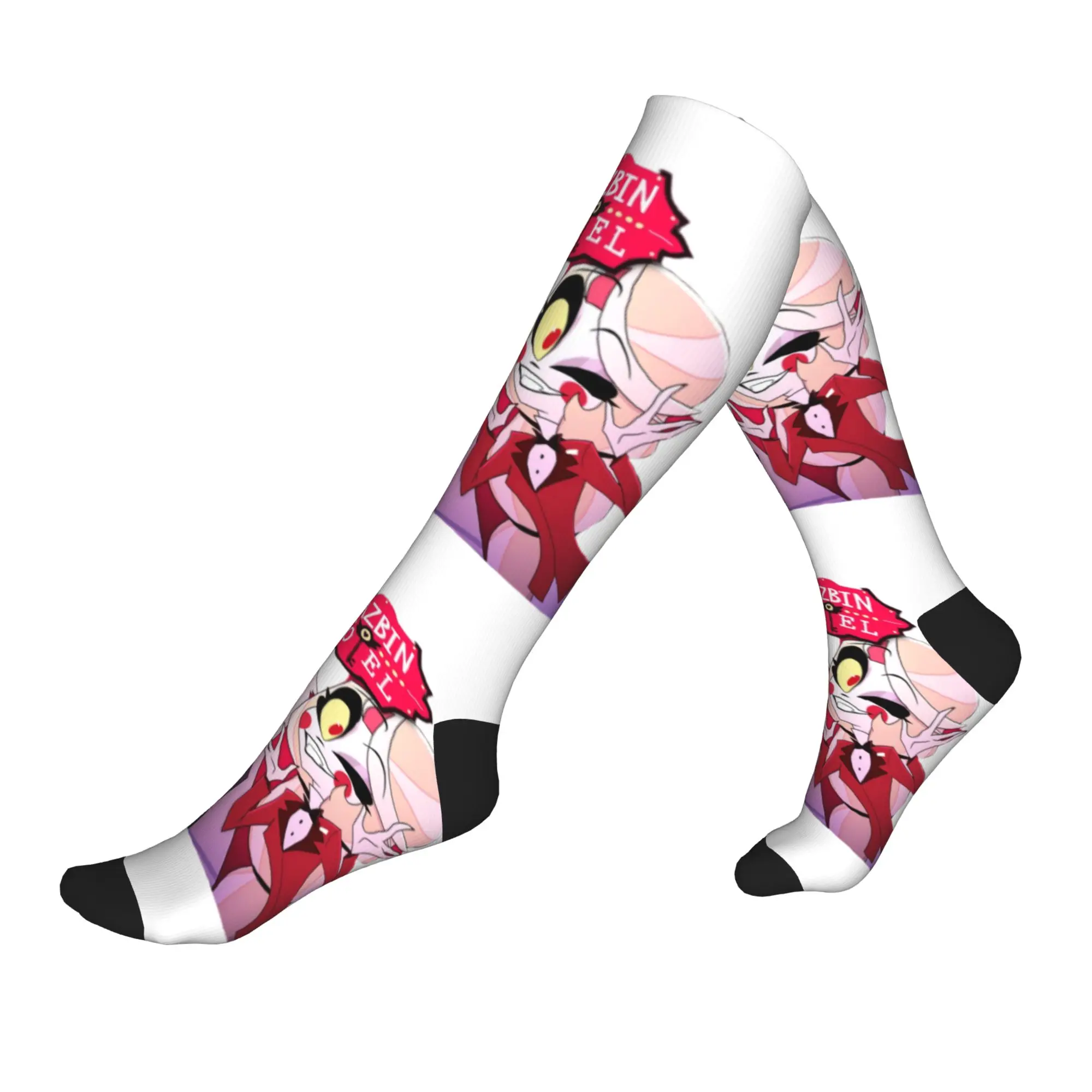 

Kawaii Mens Charlie Vaggie Hazbins Anime Animation Hotel Dress Socks Unisex Comfortable Warm 3D Print Sports Compression Socks