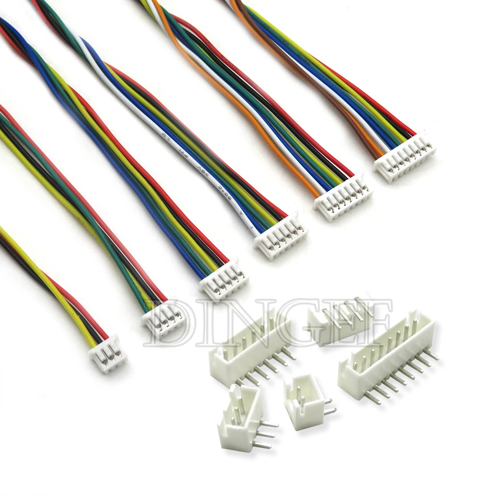 5Sets JST1.25 ZH1.5 PH2.0 XH2.54 Connector Female Male 2/3/4/5/6/7/8/9/10P With Cable 10/20/30cm with bend PIN 2.54MM ibuw