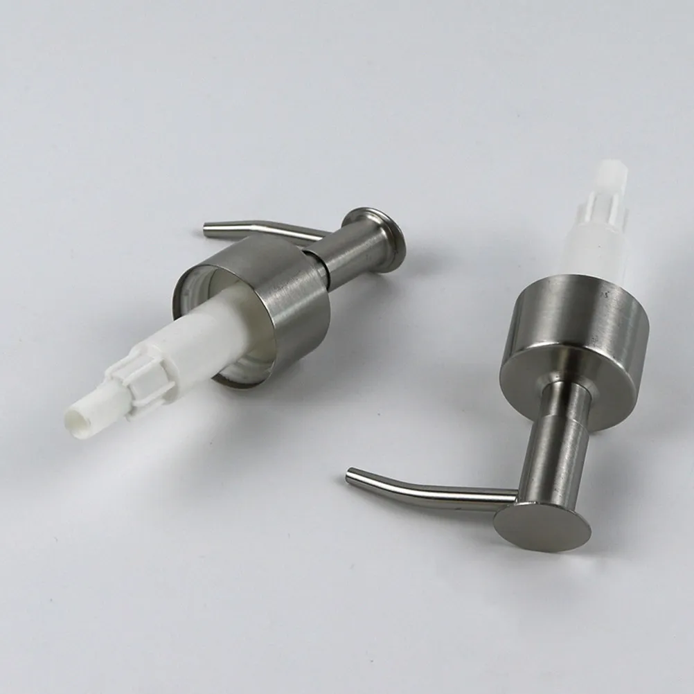 2Pcs Lotion Pump Heads Heavy Duty Stainless Steel Press Pumps for Thick Liquids Soap Dispenser Replacement Eco Friendly Reuse