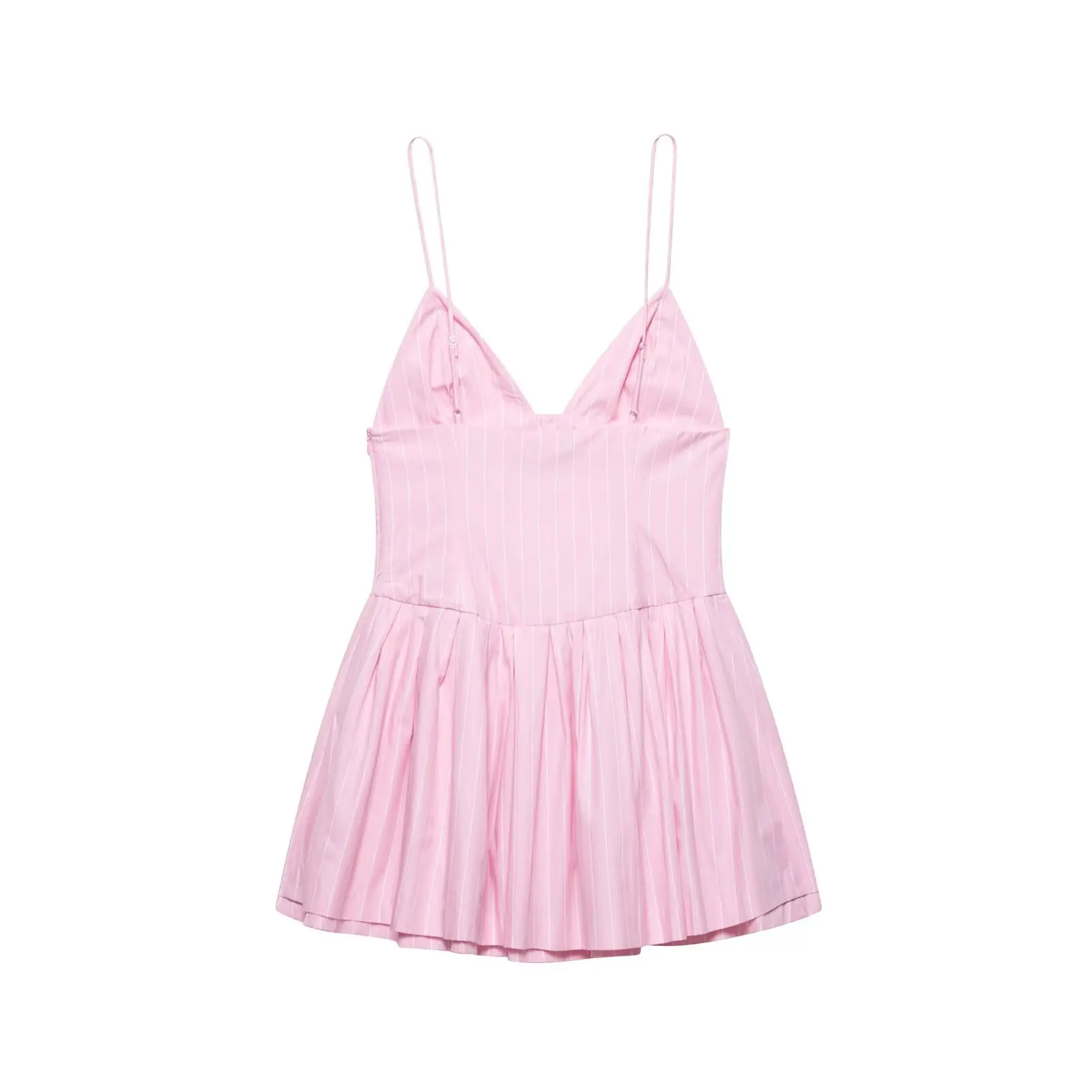 KONDALA-Donna Dolce Abito a righe rosa Cami Abito con orlo a cascata 2025 Moda Estate Autunno Vacanze Carino Romantico Mini abito sottile