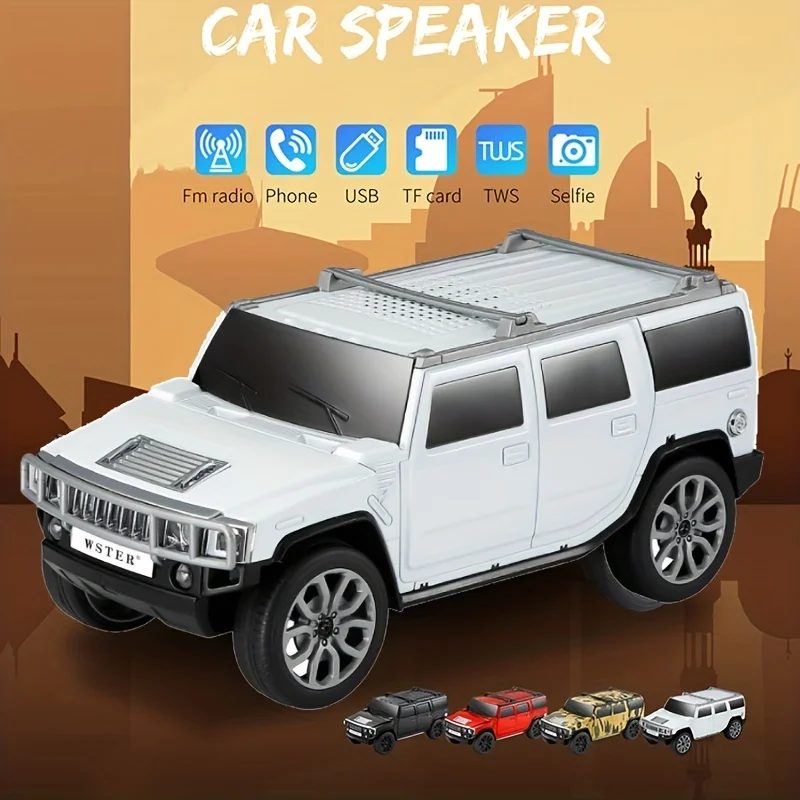 New Business Car Model Portable Bluetooth Wireless Stereo Speaker Lights Flash Playback TF CARD FM Radio Selfie TWS soundbar