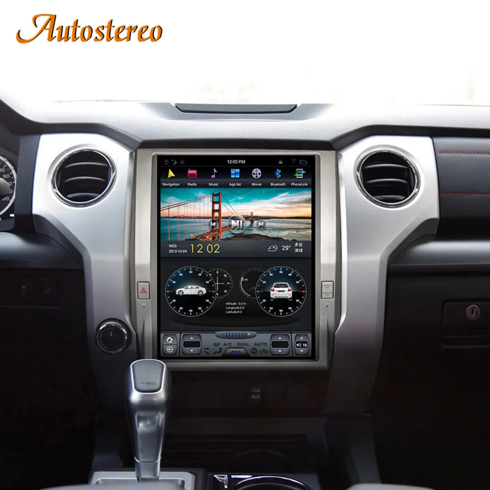 For Toyota Tundra 2014- 2021 Tesla Style Android 9.0 Car GPS Navigation Radio Stereo Head Unit Multimedia Player Vertical Screen