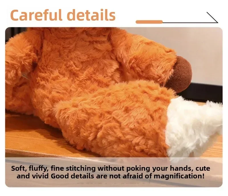 Niedliches Flauschiges Fuchs-Plüschtier Weiche Cartoon-Orange-Füchse Gefüllte Puppe Baby-Beruhigungsspielzeug für Kinder – Detail 7