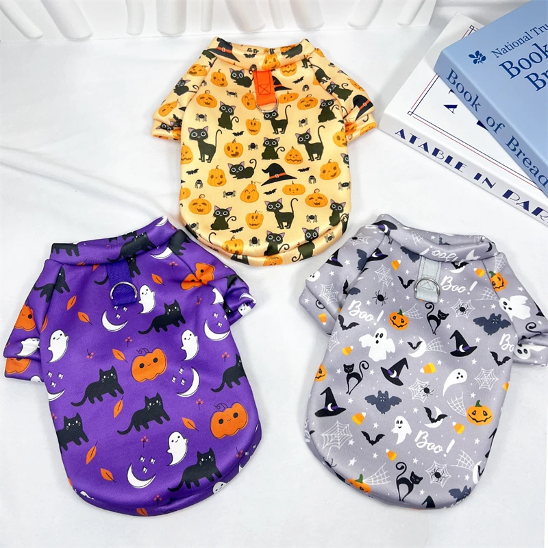 Pet Cat Clothes Halloween Costume Two Legged Kitten Puppy Vest For Small Dogs Cats Hoodies Funny Pumpkin Print Yorkshire Apparel