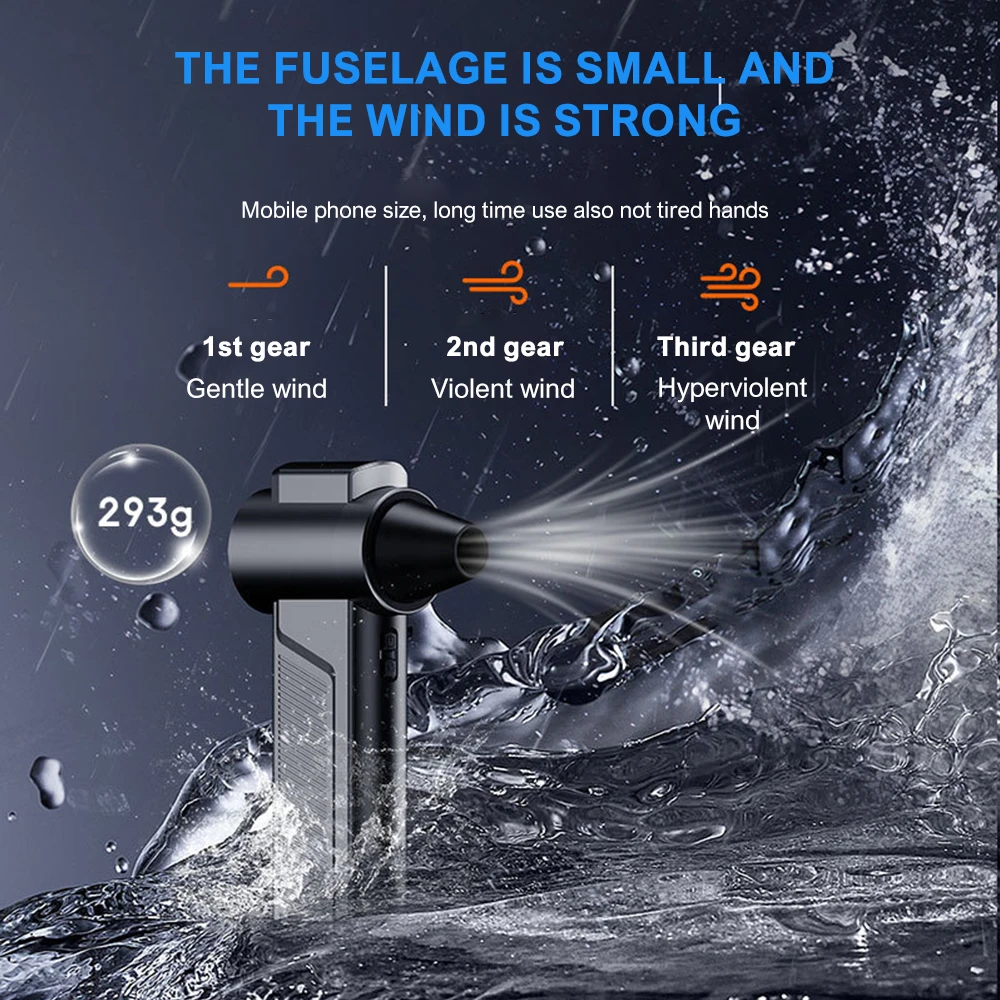 160000RPM Mini Turbo Jet Fan 8000mAh Battery Brushless Motor 3 Gear Speed Regulation Multi Purposes Air Blowing Suction Cleaning image 5