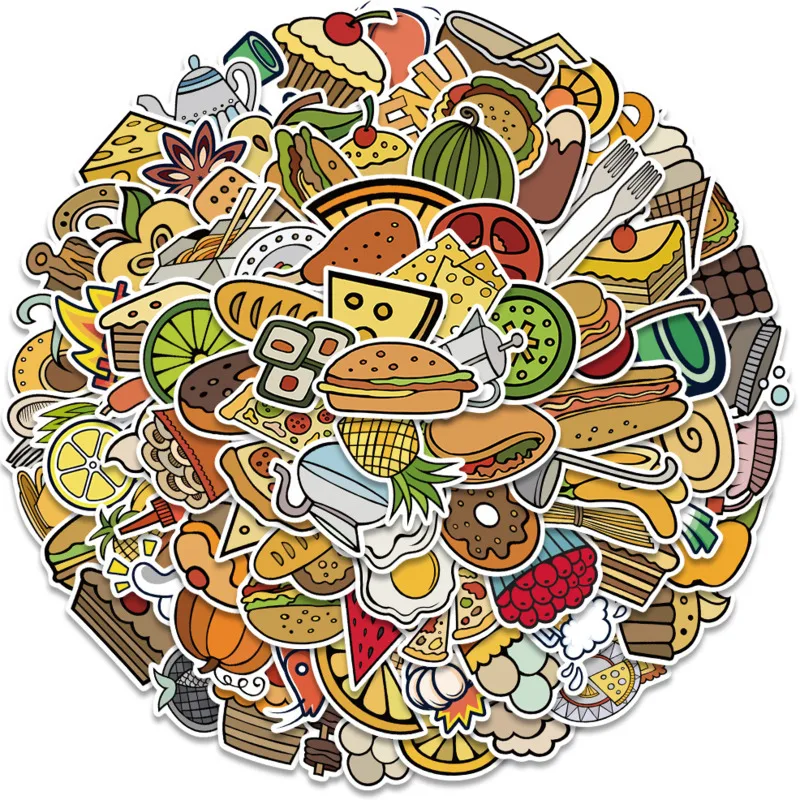 10/30/50/98PCS Cute Delicious Food Stickers Decorative Handbook Scrapbooking DIY Craft Photo Albums Luggage Bicycle Stickers