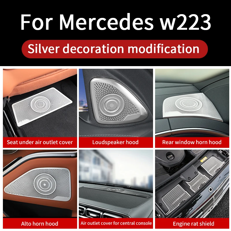 

Interior trim for Mercedes w223 S series class 2021 ~2024 control center covers cup trim S400 S450 S550 amg supplies accessories