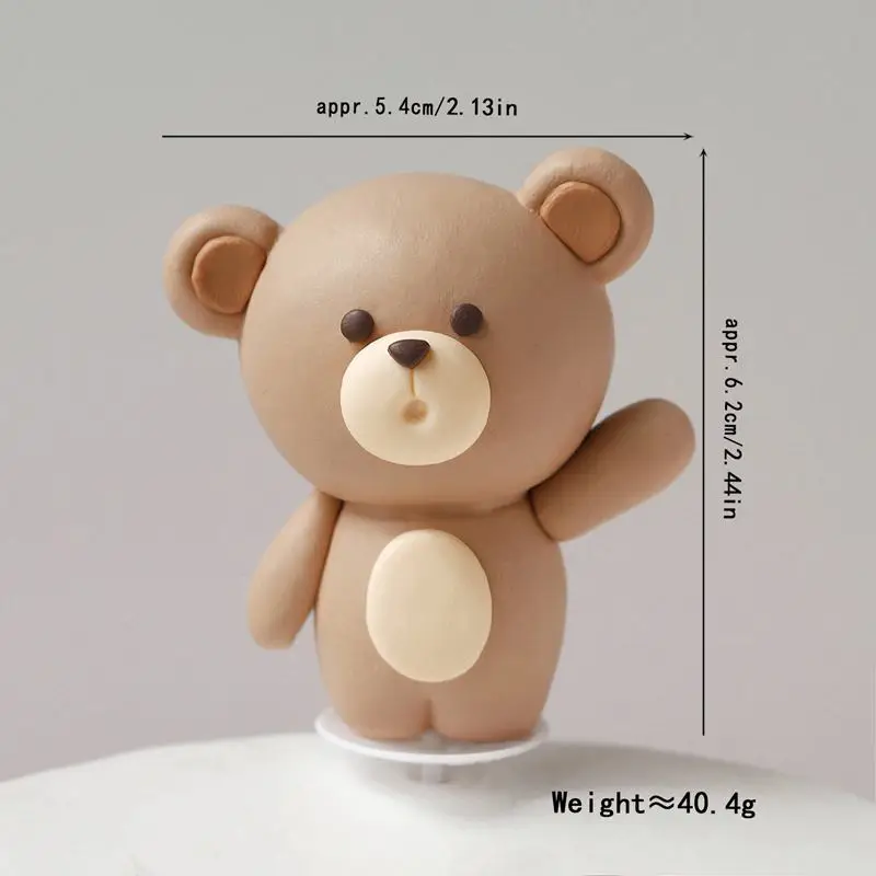 Soft Clay Cute Bear Cake Topper for Boy Girl Baby Shower Bear Theme Decoration Birthday Party Wedding Decoration Cake Decorating view 4