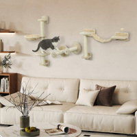 Pawhut Wall Cat Climbing Rack with Ball Hammock