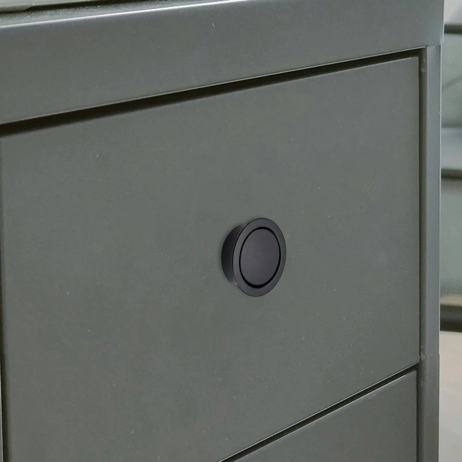Concealed Flush Pull Round Handle Durable Zinc Alloy for Cabinet Bathroom Vanity Sliding Doors