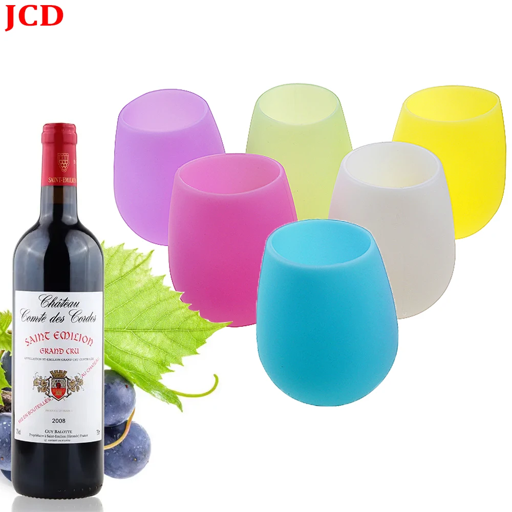 1Pc Silicone Red Wine Cup Portable Environmental Protection Anti Falling Anti Slip Water Cup Color Beer Container PICNIC CAMPING