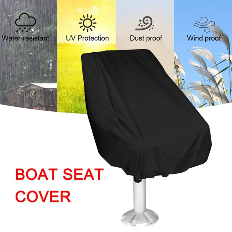 2Pcs 56X61x64cm Boat Seat Cover Waterproof Anti UV Dust Elastic Marine Folding Seat Cover Ship Rotate Chair Table Cover