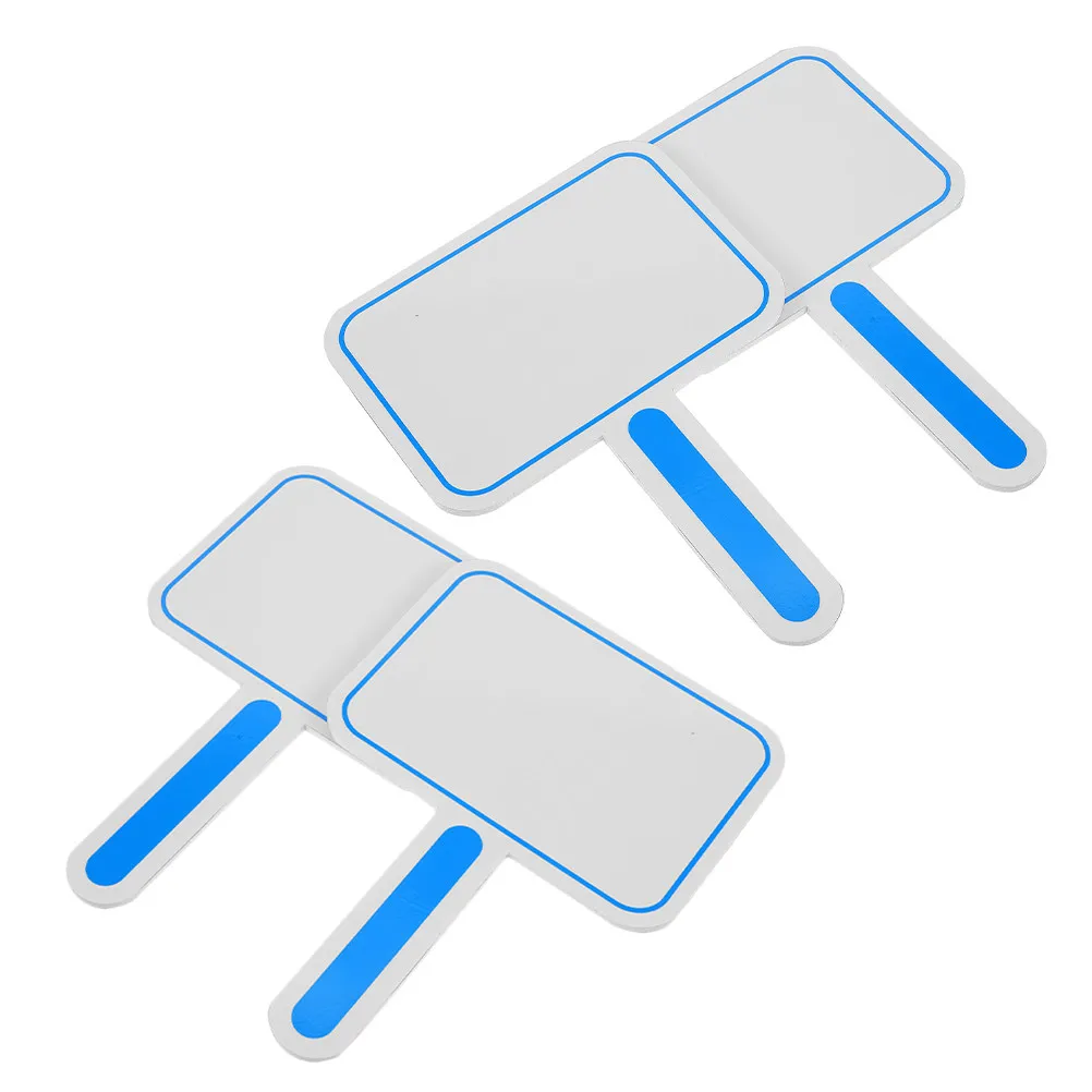 4Pcs Blank Dry Erase Scoreboard Handheld Paddle Lightweight Portable for Classroom Voting Teaching Scoring Office Meetings
