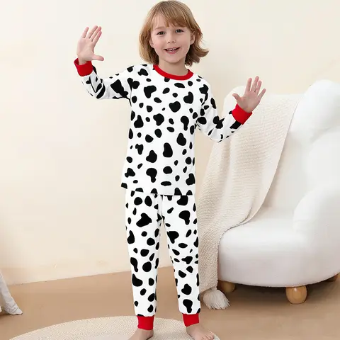 Kids Halloween Dalmatian Cosplay Costume Children Spotted Dog Roleplay Party Outfit Boys Girls Carnival Dress Up 3-10 Years