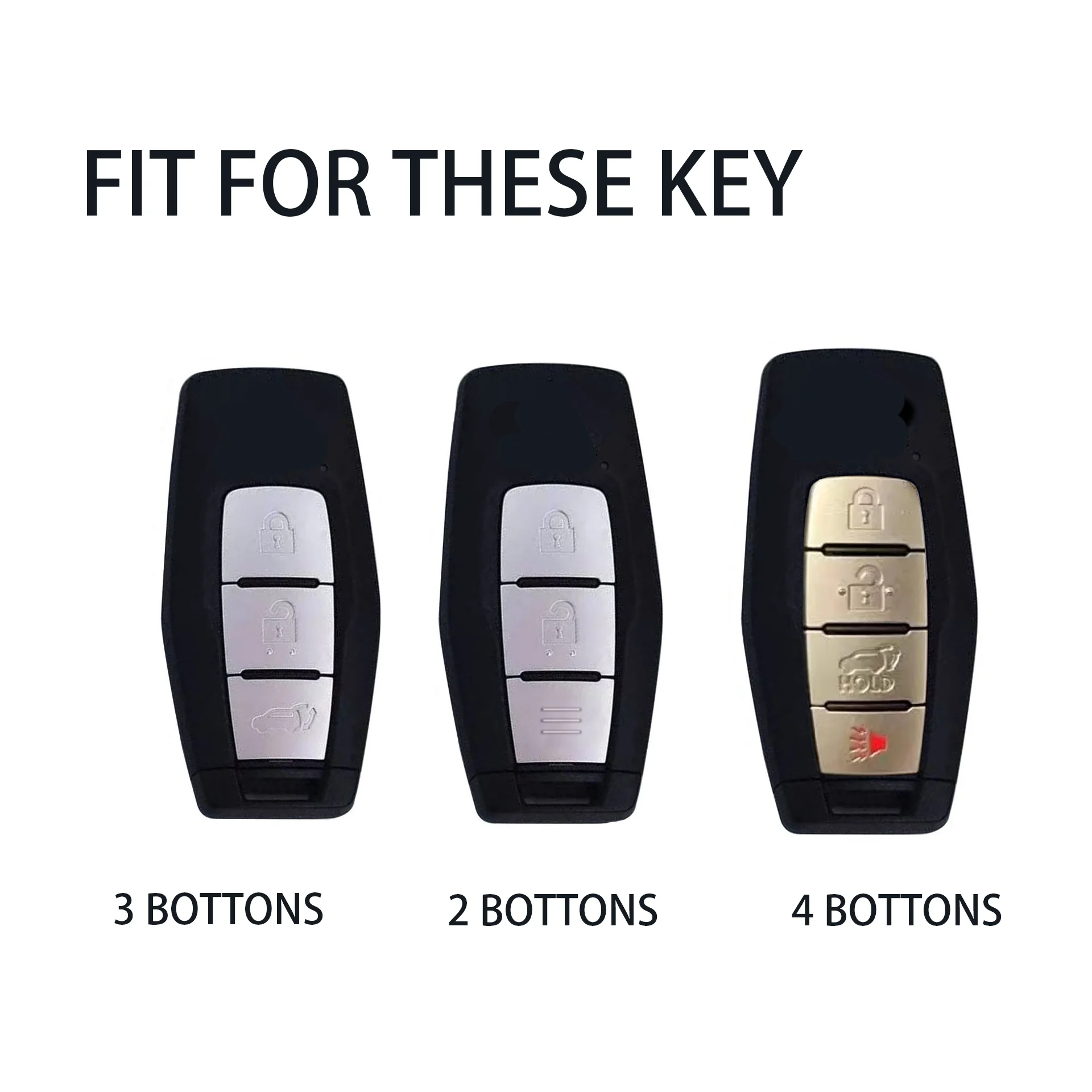 2/3/4 Bottons Leather Car Key Case Fob Shell Keychian for 2022 2023 Mitsubishi Outlander Car Smart Key Remote Cover Accessories view 2