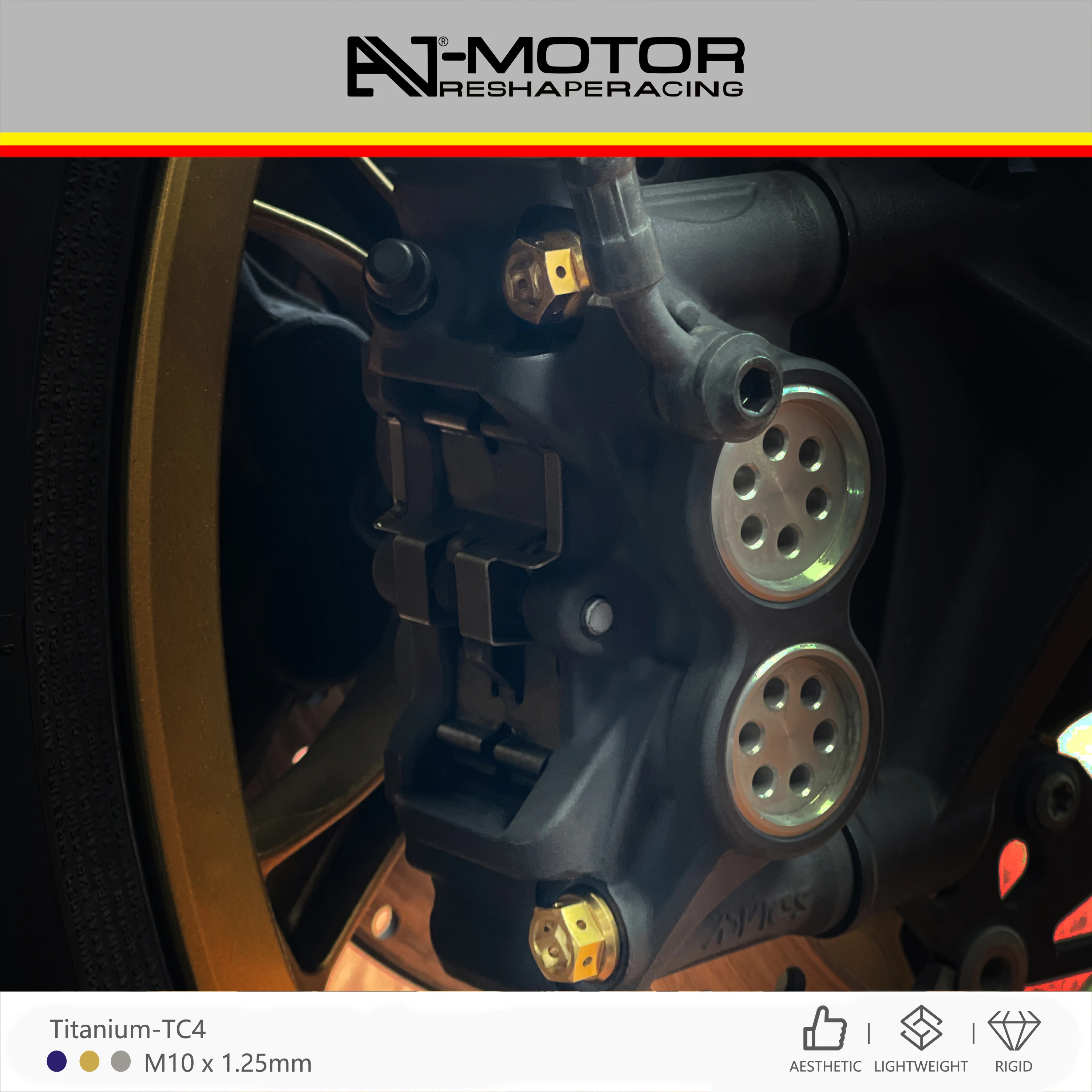 AJ-MOTOR Motorcycle Titanium Alloy Front Brake Caliper Screws for Yamaha MT-07 2014-2024 MT-09 2013-2025 MT-10 2015-2025