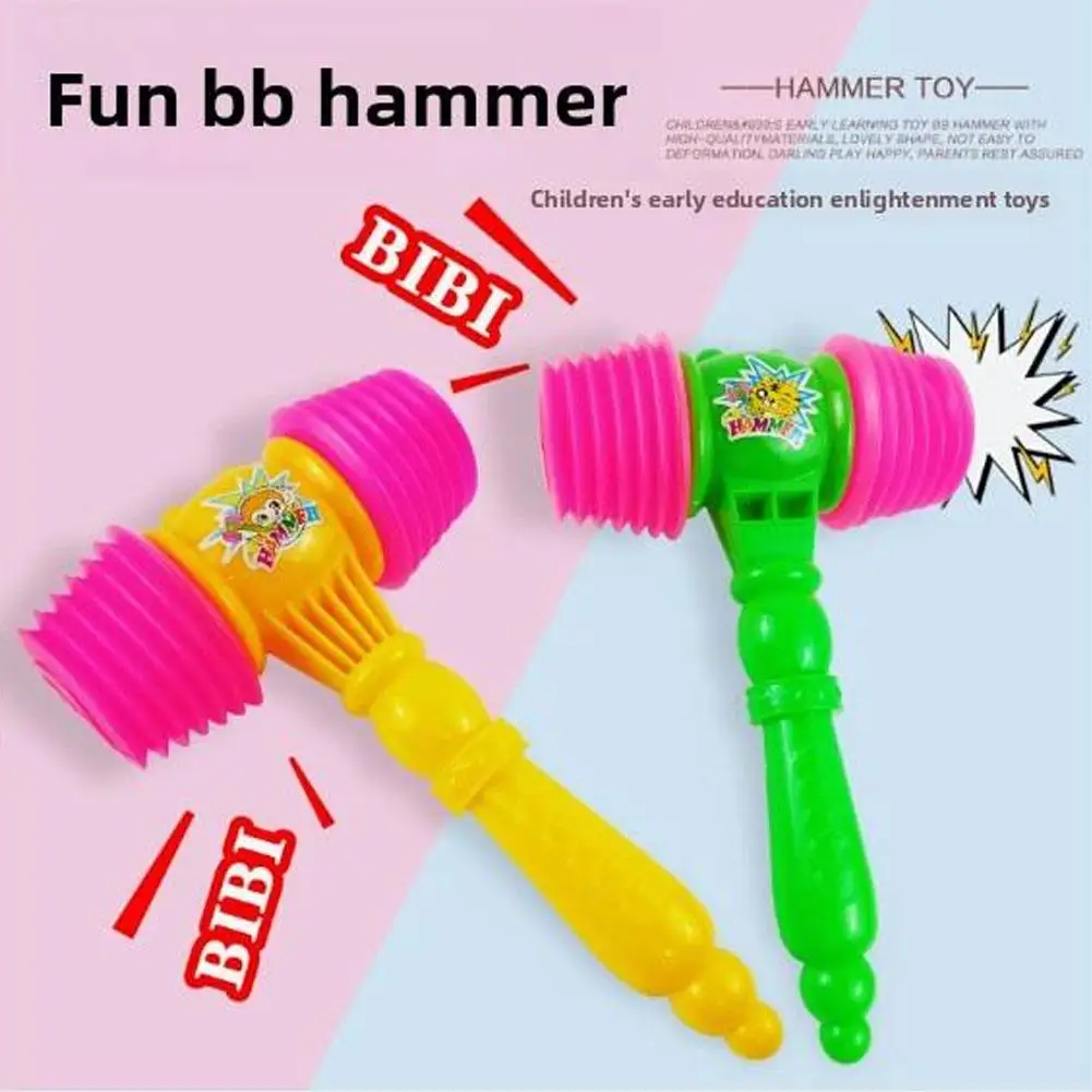 Large Plastic Squeaky Hammer with Whistle Squeaky Toy Sound Hammer Party Supplies Jokes Toy Vocal Knocking Hammer Toy