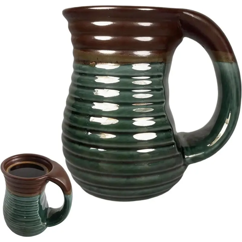 AAAF Handmade 18 Oz Hand Warmer Mug, Large Coffee Mugs With Comfortable Handle For Office,And Home