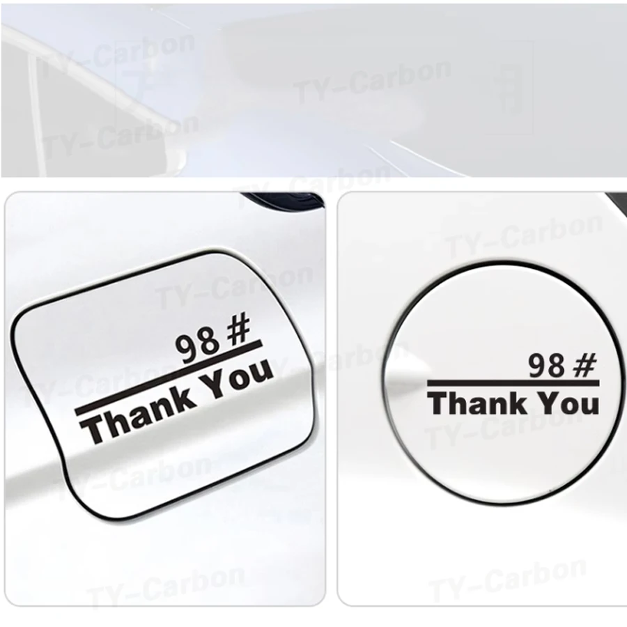 Thank you sticker personalized car fuel tank cover sticker creative plus No. 92 gasoline 95 No. 98 oil-type tips Black white