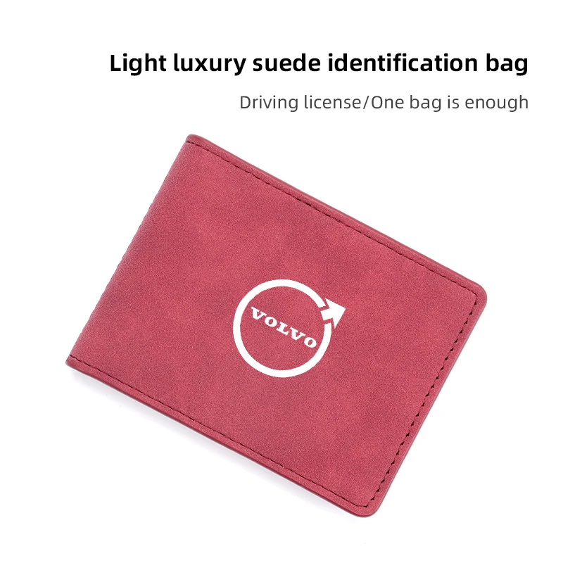 Universal  Car Driver License Suede Leather Bag For New Volvo Rdesign AWD S80 XC90 V60 T6 V50 XC60 S70 V90 S90 V40 S40 V70 S60