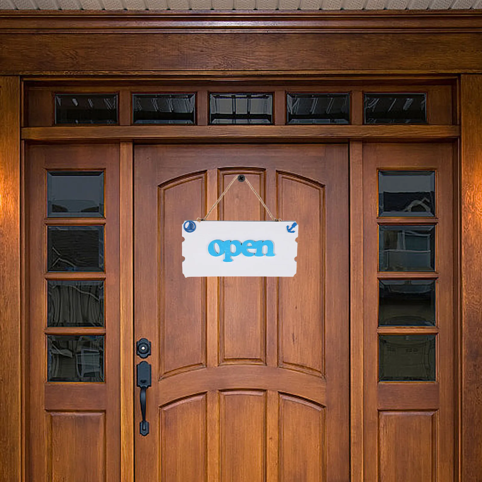 

Wooden Open Closed Sign Dual Sided Hanging Door Marker For Office Store Restaurant Room Wall Decor Business Entrance Indicator