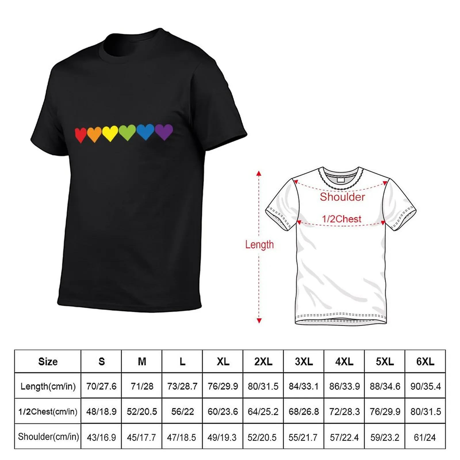 Pride Hearts T-Shirt shirts graphic tees summer top oversizeds men clothing
