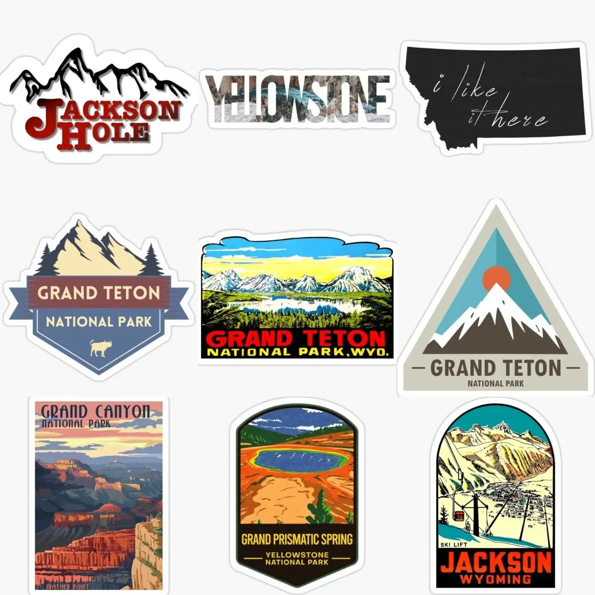 

Yellowstone National Park Emblem Creative PVC Stickers for Decorate Camper Bicycle Car Window Truck Off-road Decal Accessories