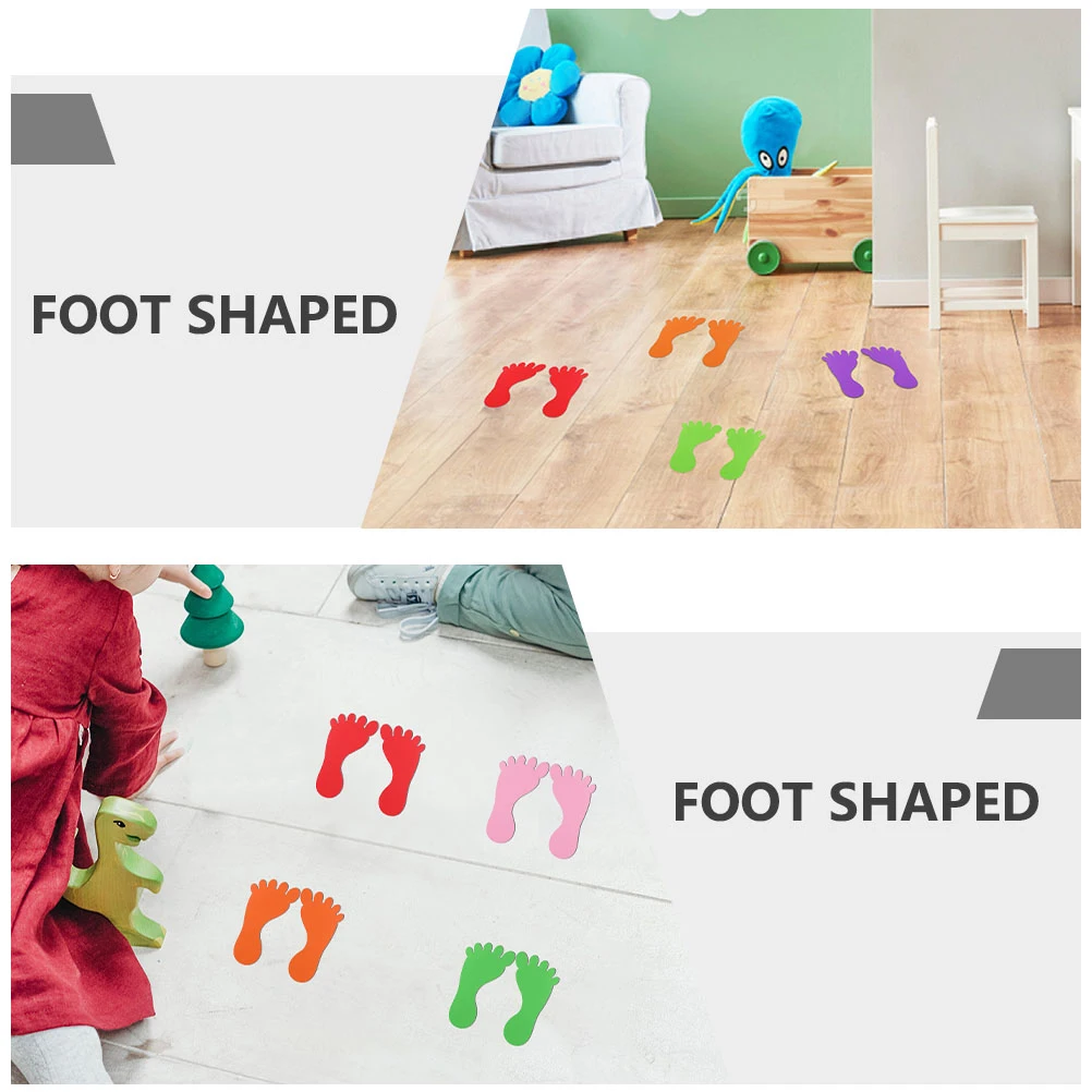 

12 Pairs Footprint Stickers Waterproof Floor Bath Tub Stickers Easy Install Eco-Friendly For Home Kindergarten