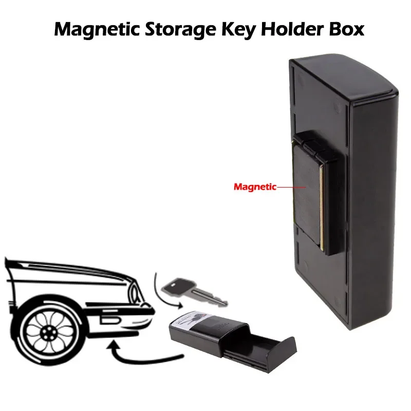 Safe Box Magnetic Storage Key Holder Box Black Key Car Outdoor Stash With Magnet For Home Office Car Truck Caravan Secret Box