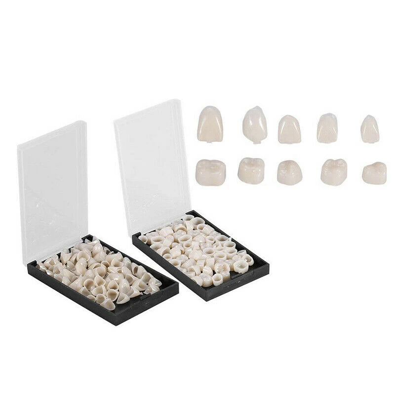 1 Box Temporary Crowns Posteriors Anterior Molar Front/Back Tooth Teeth Caps Dental False Teeth Cover Removable Teeth Veneers