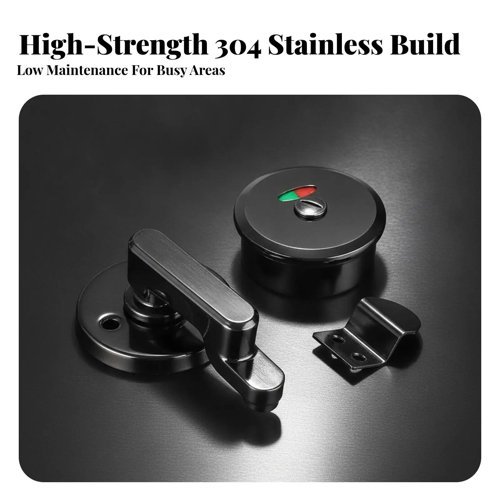 Privacy Indicator Lock Stainless Steel Restroom Partition Latch Wear-Resistant