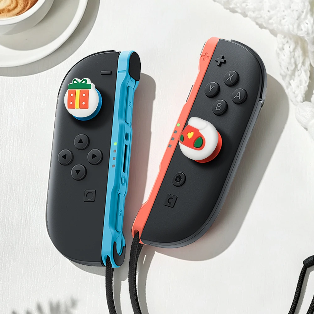 Christmas Style Silicone Thumb Stick Grip Cap Protective Cover For Switch Lite/OLED Joystick R36S Joycon Cap