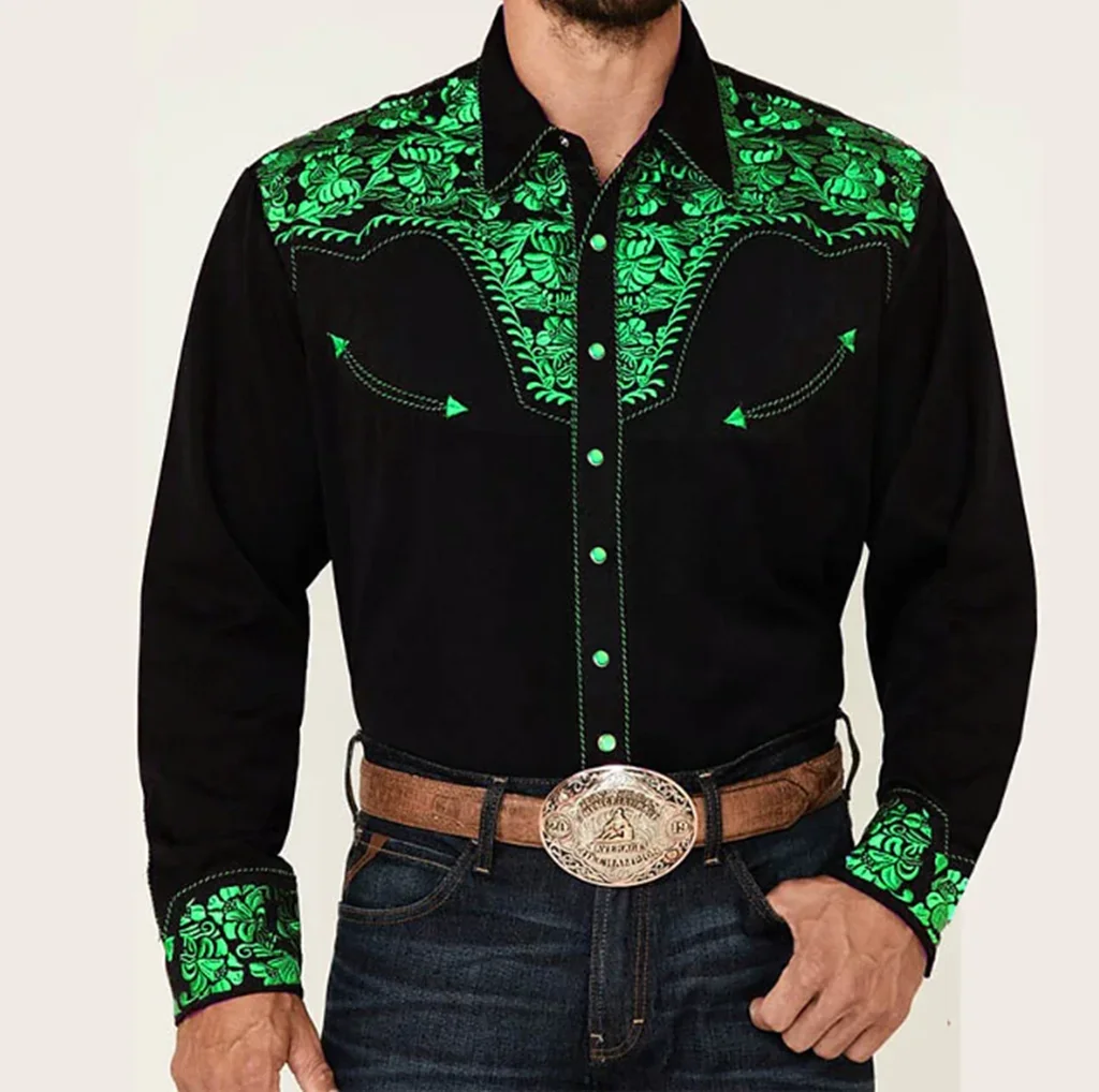 Men\'s Shirt Western Shirt Floral Graphic Prints Turndown Long Sleeve Button-Down Print Clothing Apparel Fashion Designer Soft